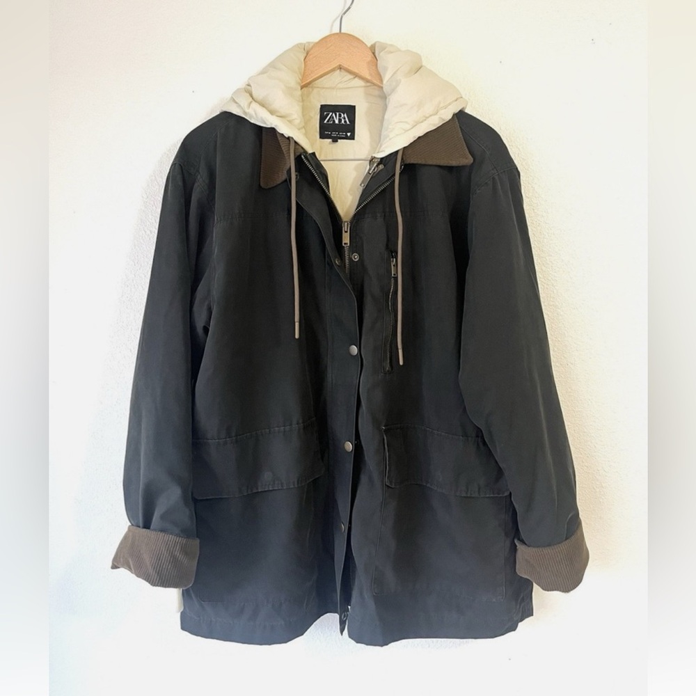 Zara Barn Jacket Coat with removable hooded liner - size medium (Gently used)